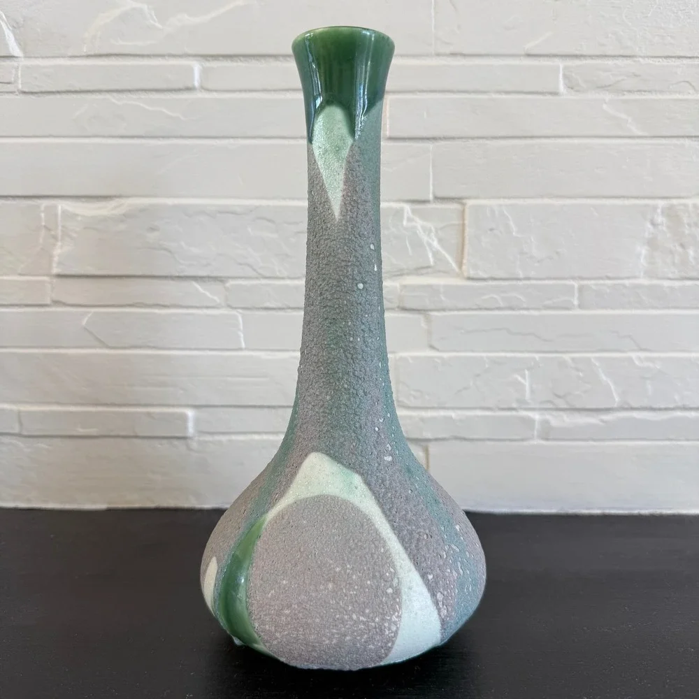 Vintage Haeger Pottery Green Drip Glaze Bud Vase USA Signed‎ Mid Century Modern